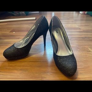 Black sparkly heels